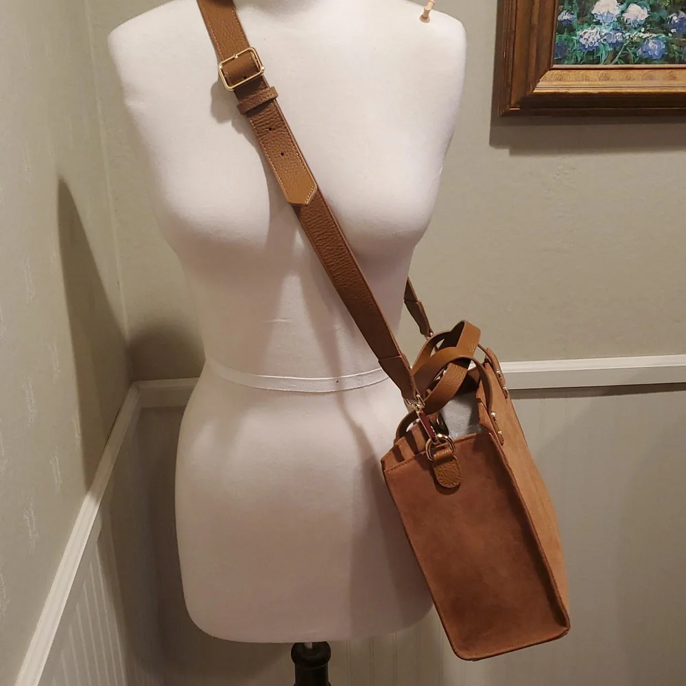 Mark & Graham caramel suede